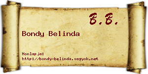 Bondy Belinda névjegykártya